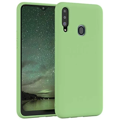 Abbildung von EAZY CASE Premium Silikon Handyhülle kompatibel mit Samsung Galaxy A20s, Slimcover Kameraschutz und Innenfutter, Silikonhülle, Schutzhülle, Bumper, Handy Case, Hülle, Softcase, Grün