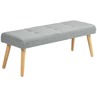 Abbildung von HOMCOM Polsterbank Hockerbank, Polyester Kautschuk (Sitzbank, 1 St., Schminktischbänke), für Schlafzimmer, Grau