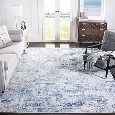 Abbildung von SAFAVIEH Modern Teppich für Wohnzimmer, Esszimmer, Schlafzimmer Amelia Collection, Kurzer Flor, Blau, 244 X 305 cm