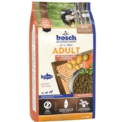 Abbildung von bosch HPC Adult mit frischem Lachs &amp; Kartoffel Hundetrockenfutter für ausgewachsene Hunde aller Rassen 1 x kg