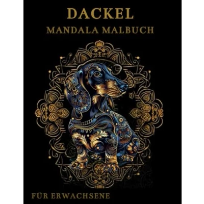 Abbildung von Dackel Mandala Malbuch für Erwachsene: Hunde Muster Entspannung, Spaß und Anti Stress Aktivitäten. Geschenke Erwachsene