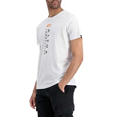 Abbildung von Alpha Industries Print T Tshirt print, Herren, Größe: Medium, White