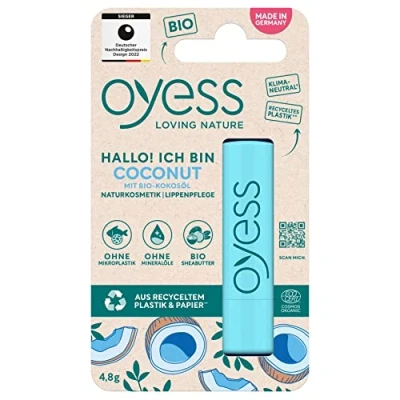 Abbildung von Oyess loving nature Lippenpflege Coconut, pflegender Lippenpflegestift für trockene Lippen (1 x 4,8 g)
