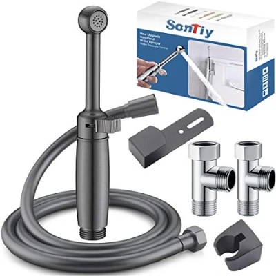 Abbildung von Bidet Handbrause Set SonTiy Toilette Bad Aufsatz Waschen Duschkopf mit Einstellbarem Druck &amp;Halterung, Schlauch Messing Armaturen für WC, Persönliche Hygiene &amp; Windelreinigung