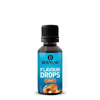 Abbildung von Bodylab24 Flavour Drops 30ml Pfirsich, Kalorienfreie, Zuckerfreie &amp; Fettfreie Aroma Tropfen, Flavdrops zum Süßen von Lebensmitteln, Kaffee Sirup, Geschmackstropfen ohne Künstliche Farbstoffe