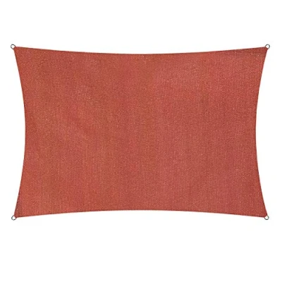 Abbildung von Lumaland Sonnensegel Rechteckig 2 x 3 Meter Wetterbeständiger Sonnenschutz inkl. Befestigungsseile Terrasse, Garten &amp; Balkon Schattenspender aus HDPE mit UV Schutz [Terracotta]