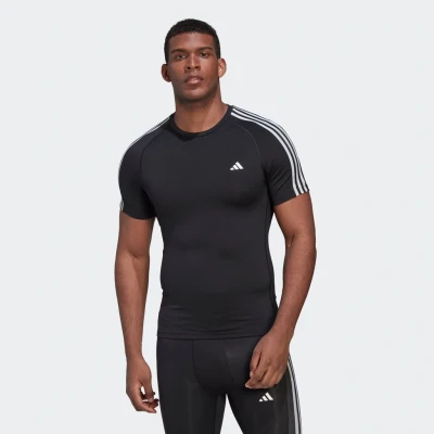 Abbildung von adidas Performance Techfit 3STRIPES Tshirt print, Herren, Größe: 4XLxStandard, Black