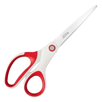 Abbildung von Leitz WOW Titan Schere, Rechts oder Linkshänder (beidhändig), rote Schere für Büro Haushalt, ergonomischer Griff, 20,5 cm, 53192026