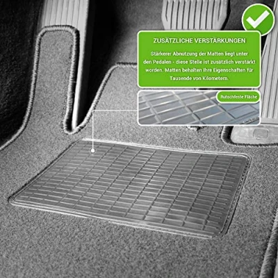 Abbildung von moto MOLTICO Vorne Fußmatten Auto Velours Autoteppiche Schwarz Automatten Set 2 teilig passend für Mercedes Benz E Klasse W213 CLS C257 ab 2016