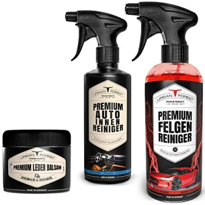 Abbildung von Auto Reiniger SPARSET Innenraum &amp; Innenraumpflege 500ml + Felgen 1000ml Premium Leder Balsam für professionelle Lederpflege 250ml Made in Germany von URBAN Forest