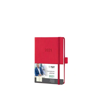 Abbildung von SIGEL C2165 Terminplaner Wochenkalender 2021, ca. A6, Hardcover, rot, mit vielen Extras, Conceptum weitere Modelle