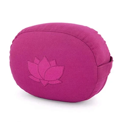 Abbildung von Meditationskissen OVAL. Dinkelfüllung. Aubergine Stick Lotus