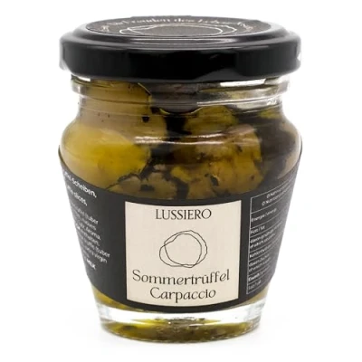 Abbildung von Lussiero Sommertrüffel Carpaccio Schwarze Trüffel Tartufo Trüffelscheiben Tuber Aestivum 45g