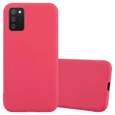 Abbildung von Cadorabo Hülle kompatibel mit Samsung Galaxy A02s Schutzhülle TPU Silikon Case Candy Design Slim Kratzfest Weiche Gummi Rundumschutz für in Rot