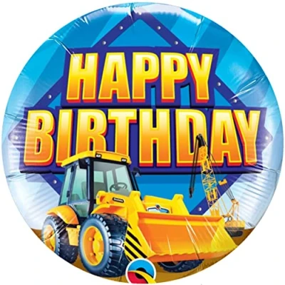Abbildung von Fondant Tortenaufleger Tortenbild Geburtstag Happy Birthday Bagger Baustellenfahrzeuge K 54