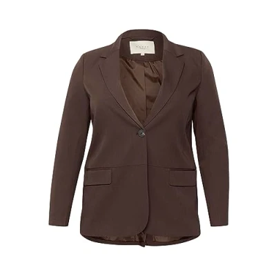 Abbildung von Kaffe Curve Damen Plus Size Women&#039;s Long Sleeves Single Button Front Pockets Blazer, Java, 50
