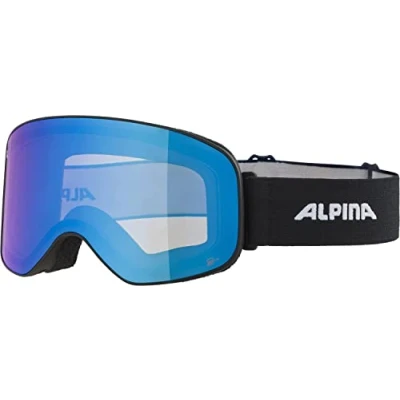 Abbildung von ALPINA SLOPE Q LITE Verspiegelte, Kontrastverstärkende OTG Skibrille Mit 100% UV Schutz Für Erwachsene, black matt, One Size