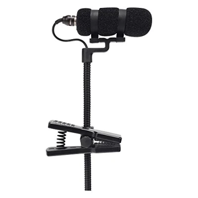 Abbildung von Pronomic SET MCM 100SB Clipmikrofon mit Halter (Kondensator Mikrofon, Schwanenhals, für Saxophon, Brass Instrumente, Cajon u.ä., Phantomspeisung, XLR Adapter, Case) schwarz