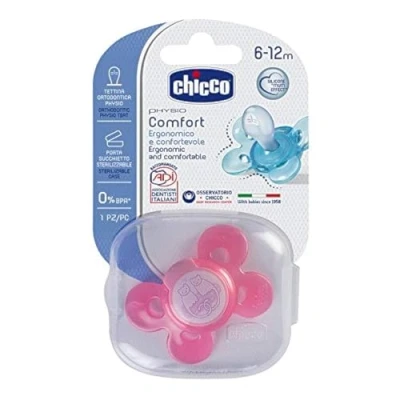 Abbildung von Chicco PhysioForma Comfort Schnuller 6 16 Monate, 1 Stück, mit Silikon Sauger, Unterstützt Physiologische Atmung und Fördert Korrekte Entwicklung des Mundes, rosa
