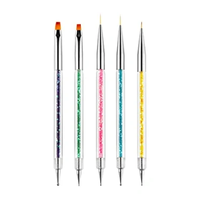 Abbildung von Rnitle Nagel Art Fineliner Pinsel[5 Stück],Nagel Liner Pinsel,Professionel Detail Pinselset,Nagellack Pinsel,für Nail Design Painting Salon,Nageldesign Fußpflege