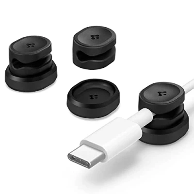 Abbildung von Spigen Kabelhalterung Magnetischer Kabelhalter, Kabelclips Organizer Set für Auto, Schreibtisch, Netzkabel, USB C Kabel, Ladekabel und HDMI /LAN /Lightning Kabeln usw, 【3 Stück】 Kabelmanagement