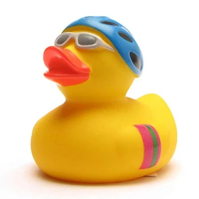Abbildung von Duckshop I Badeente Quietscheente Ente Biker L: 7,5 cm inkl. Badeenten Schlüsselanhänger im Set