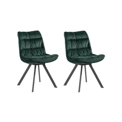 Abbildung von Home4You Polsterstuhl, 2er Set, Grün, Samt, Metallgestell