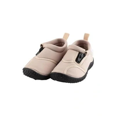 Abbildung von Sterntaler Badeschuhe mit Zipper Kinder Aquaschuhe seitlichem Reißverschluss und ergonomischer Sohle Schwimmschuhe Bequeme Wasserschuhe Unisex Strand Slipper, beige, Größe 26