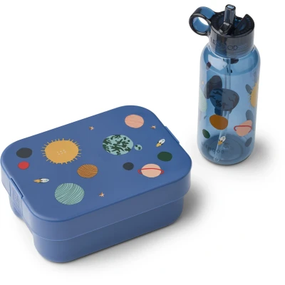 Abbildung von LIEWOOD Chelsey Gemustertes Lunchbox Set, Universe/Classic Navy