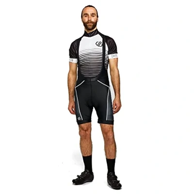 Abbildung von Dare 2b Herren Ecliptic Lightweight Quick Drying Stretch Reflective Detail Moisture and Bacteria Control Bibbed Short Radhose, Schwarz, S