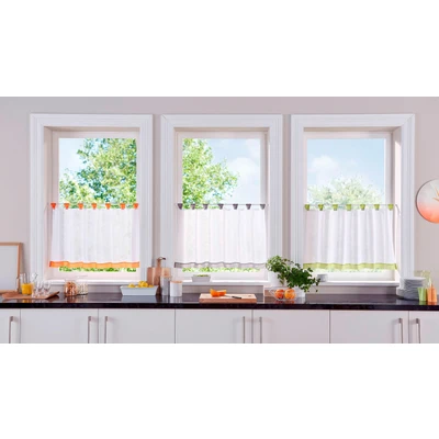 Abbildung von my home Scheibengardine Bitola, Schlaufen (1 St), transparent, Voile, Fertiggardine, transparent