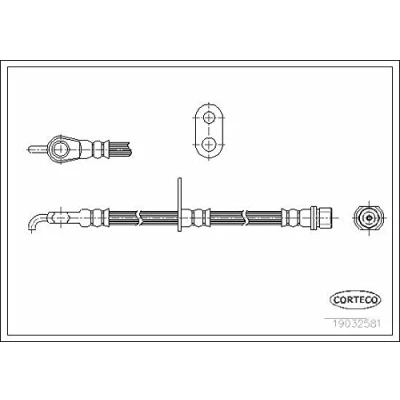 Abbildung von CORTECO 19032581 Bremsschläuche Vorderachse links 553 TOYOTA: Yaris I Schrägheck, Verso