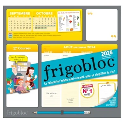 Abbildung von Frigobloc Hebdomadaire 2025 calendrier d&#039;organisation familiale / sem (de sept. 2024 à déc. 2025): Le hebdo maxi aimanté pour se simplifier la vie ! Avec 1 crayon