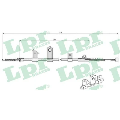 Abbildung von LPR C0488B Handbremsseil 1410/1200 Trommelbremse NISSAN: MICRA 2