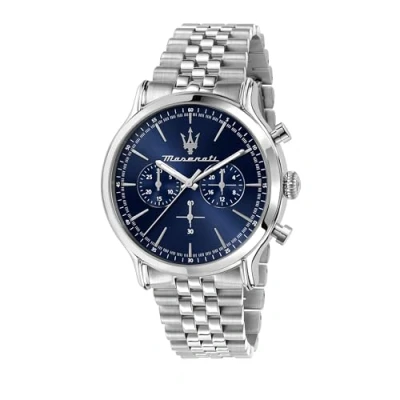 Abbildung von Maserati Epoca Chronograph, Herren, Größe: One Size, Silber/dunkelblau