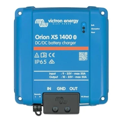 Abbildung von Victron Energy Orion XS 1400, 12/24 Volt 50 Amp DC Ladegerät 1400W Ausgangsleistung, 98,5 % Effizienz, Bluetooth, IP65, 4 stufiges Laden, für 12V zu 24V Dual Batteriesysteme