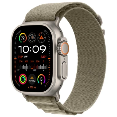 Abbildung von Apple Watch Armband Original Stoff Grün Geeignet für Ultra 49 mm