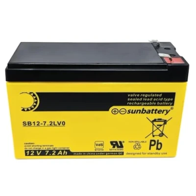 Abbildung von Sun Battery SB12 7.2LV0 12V 7,2Ah Blei Akku AGM mit VDs