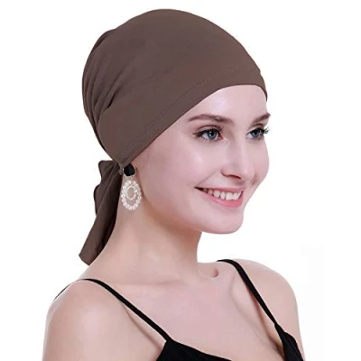 Abbildung von osvyo Bambus Chemo Kopftuch für Frauen mit Haarausfall Krebspatienten Kopfbedeckung Turban in Versiegelter Verpackung Tawny