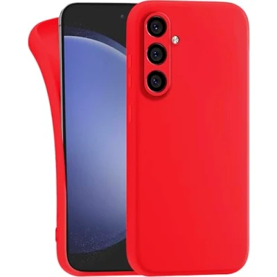 Abbildung von MyGadget Hülle kompatibel mit Samsung Galaxy S24 robuste Handyhülle TPU Case Slim Silikonhülle Back Cover Kratzfest Schutzhülle Matt Rot