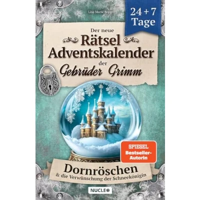 Abbildung von der neue Rätsel Adventskalender Gebrüder Grimm: Dornröschen &amp; die Verwünschung Schneekönigin 24 + 7 Tage voller weihnachtlicher Märchen