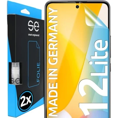 Abbildung von 2x se® 3D SCHUTZFOLIE Transparent für Xiaomi 12 Lite 5G, Selbstheilend, 100% Fingerabdruck &amp; FaceID kompatibel, einfache blasenfreie Installation, Ultra Klar, Stoß Kratzfest TPU, aus Deutschland