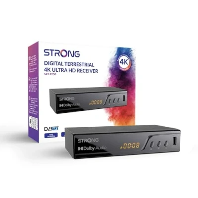 Abbildung von STRONG Decoder TNT UHD 4K DVB T2 kompatibel mit HEVC265 USB TV Receiver / Tuner Dolby Digital Plus HDMI Scart