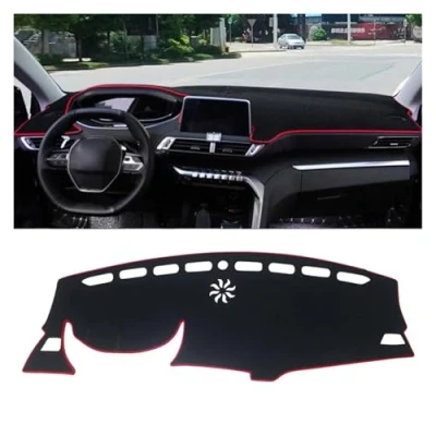 Abbildung von Auto Armaturenbrett Abdeckung Für Peugeot 3008 5008 GT Hybrid 2016 2017 2018 2019 2020 2021 2022 2023 Dashboard Matte Sonnenschutz Pad Zubehör(LHD Red Side)