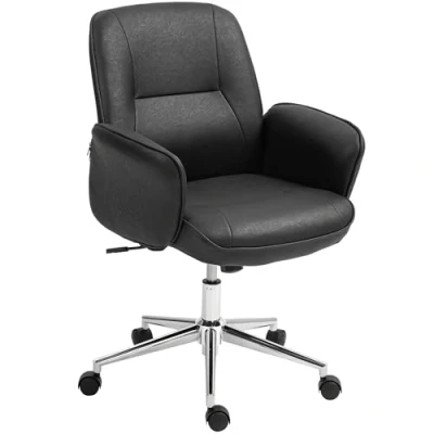 Abbildung von Vinsetto Bürostuhl mit Wippfunktion Schreibtischstuhl höhenverstellbarer Drehstuhl ergonomischer Arbeitsstuhl modern Belastbar bis 120 kg Mikrofaser Schwarz 67 x 69 92 102 cm