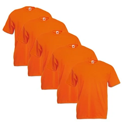 Abbildung von Fruit of the Loom Original T Rundhals Shirt F140 5er Pack Gr. XL, Orange