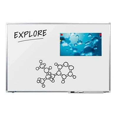 Abbildung von Legamaster Premium Plus Whiteboard weiß 60 x 90 cm Magnettafel aus emailliertem Stahl inklusive Wandhalterung und Whiteboardmarker trocken abwischbar