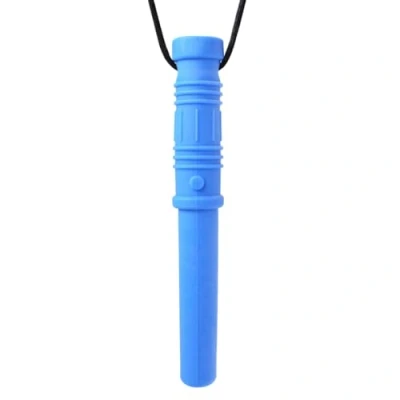 Abbildung von ARK Kauhalskette Lichtschwert Kauhilfe für Kinder &amp; Erwachsene Silikon Kette orale Stimulation Star Wars Design BPA frei in 3 Härtegraden Farben 10 cm (blau, fest)