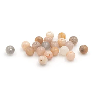 Abbildung von Vintageparts Perlen aus natürlichem Sonnenstein 4mm 20 Stück zum Schmuck selber basteln