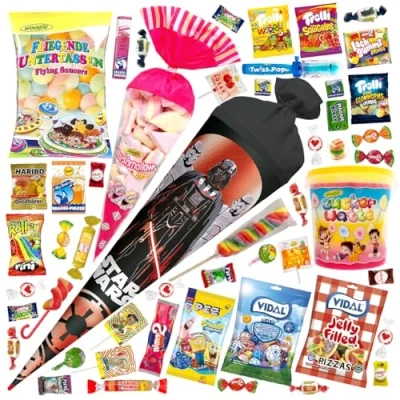 Abbildung von OYOY 70cm Schultüte gefüllt mit Süßigkeiten Mix I ROTH Star Wars Einschulung Geschenk fertig groß